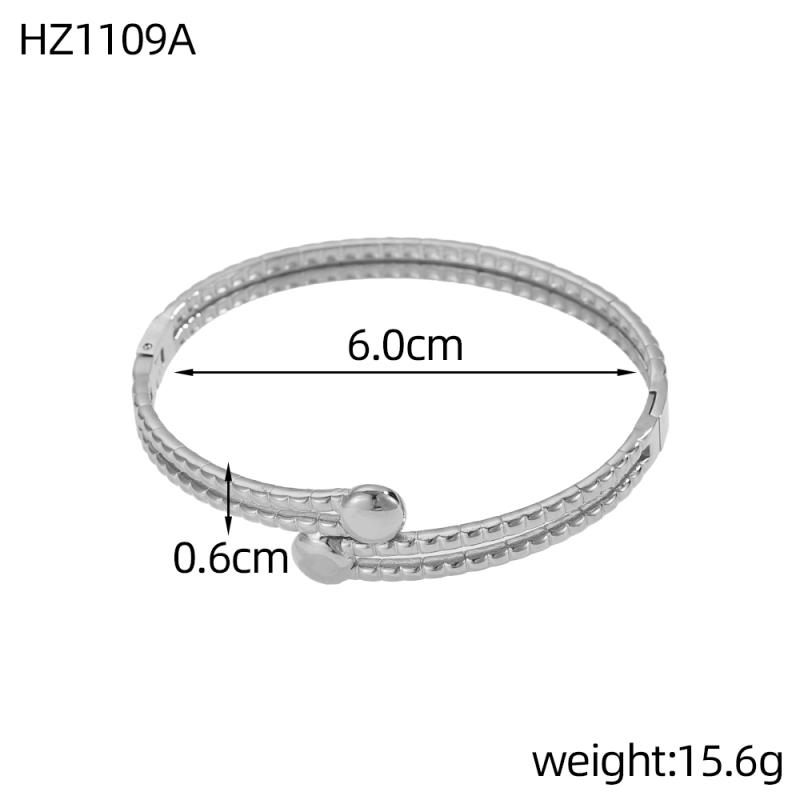

CARLIDANA New Arrival Gold Plated Stainless Steel Geometric Hollow Bangle Opening Bracelet Jewelry for Men and Women Gift