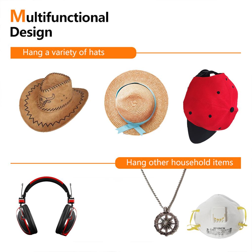 Wall Mounted Hooks Self-adhesive Hanger Hat Storage Rack Clothes Bathrobe Multi-functional Holder for Home Living Room Bedroom
