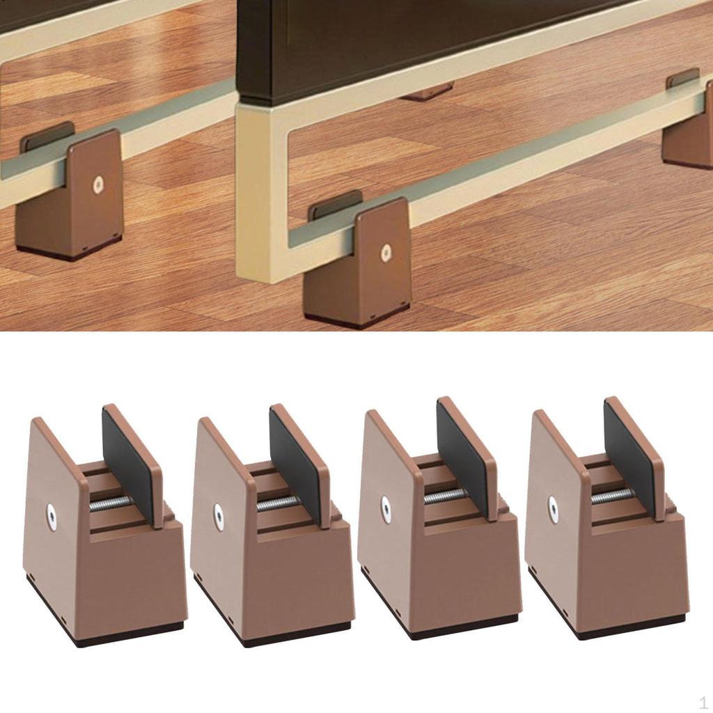 4 Pack Bed Leg Risers, Furniture Riser Blocks, Height Extensions for Desk Table, Living Room