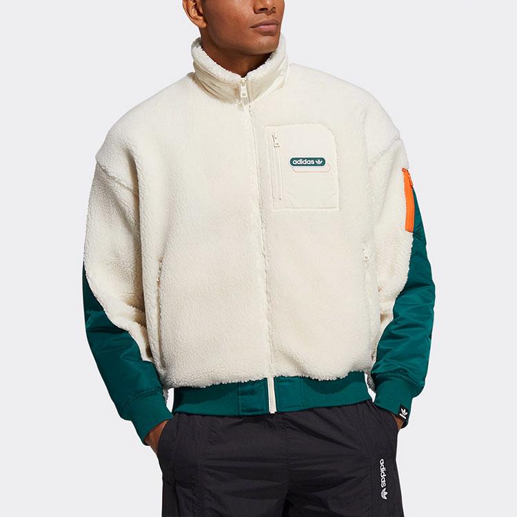 adidas Originals MR SHERPA Retro Jackets & Coats Men's Japan Version, Yellow White HC0373-