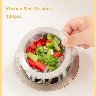 Disposable Kitchen Sink Sewer Garbage Net Bag -clogging Filter Sink Filter Fine Mesh * 100 Pack