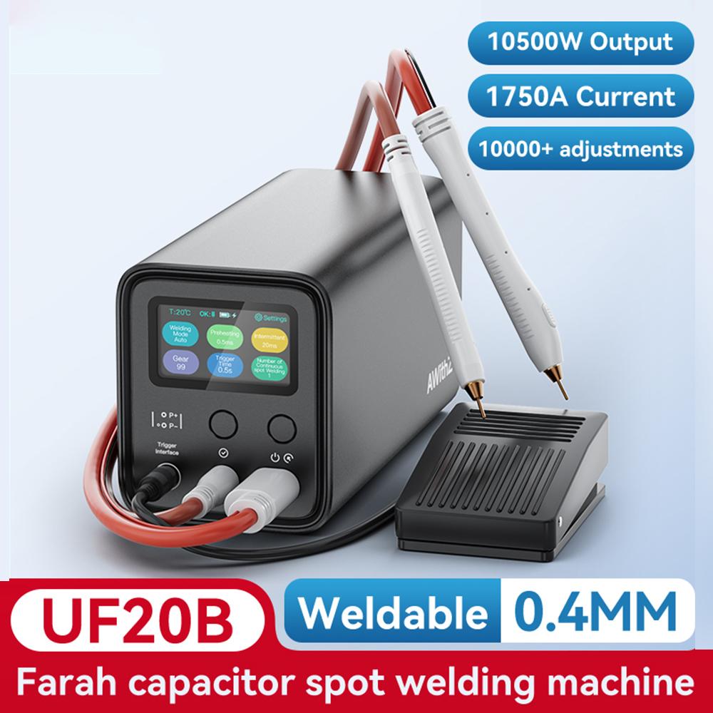 AWithZ UF20A Super Capacitor Spot Welder - 18650 Lithium Battery DIY Welding Machine for Nickel Strips