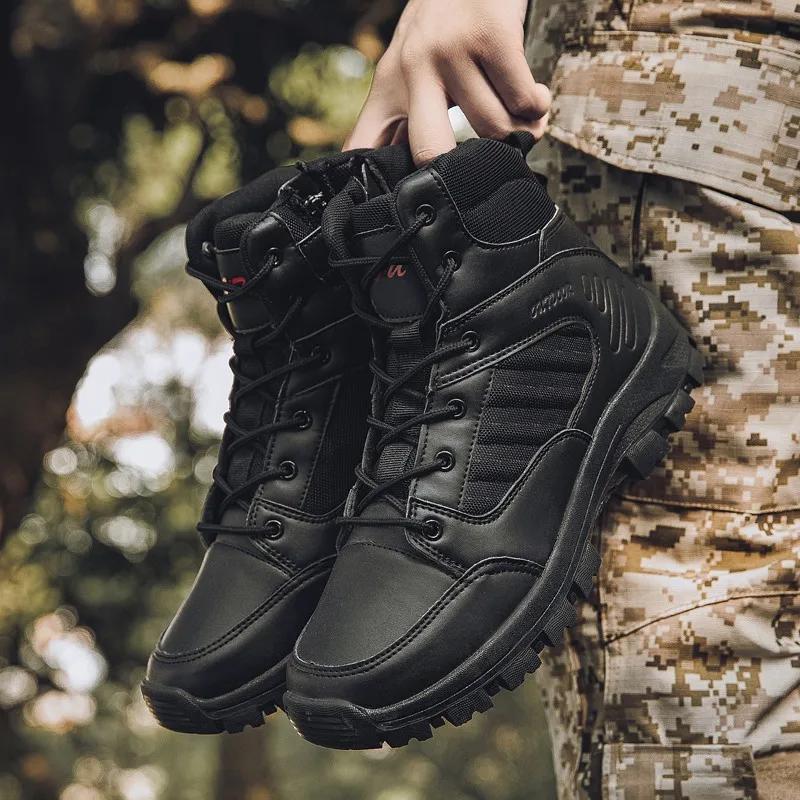 Fashion Men Hiking Boot Winter Outdoor Shoe Lace-Up Non-slip Outdoor Sports Casual Trekking Boots Man Waterproof Suede Botas Para Hombre