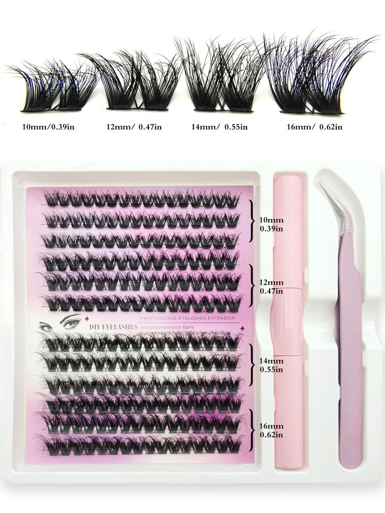 Diy Segmented False Eyelashes 5D Dense Self-Grafting Eyelash Set Single Cluster Simulation Large Capacity