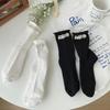 Pearls Crew Socks Sweet Roll Cuffs Ankle Dress Socks Japanese Cute Calf Socks