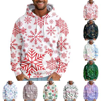 Lockeres Sweatshirt mit Weihnachtsmotiv für Herren, mit Kapuze, lässiges modisches Sport-Sweatshirt
