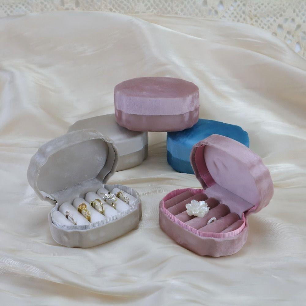 Luxury Finish Velvet Ring Box Multi Slot Wedding Jewelry Case Jewelry Display Case Home Storage