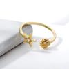 French vacation style creative design ring, women's starfish shell adjustable tail rings