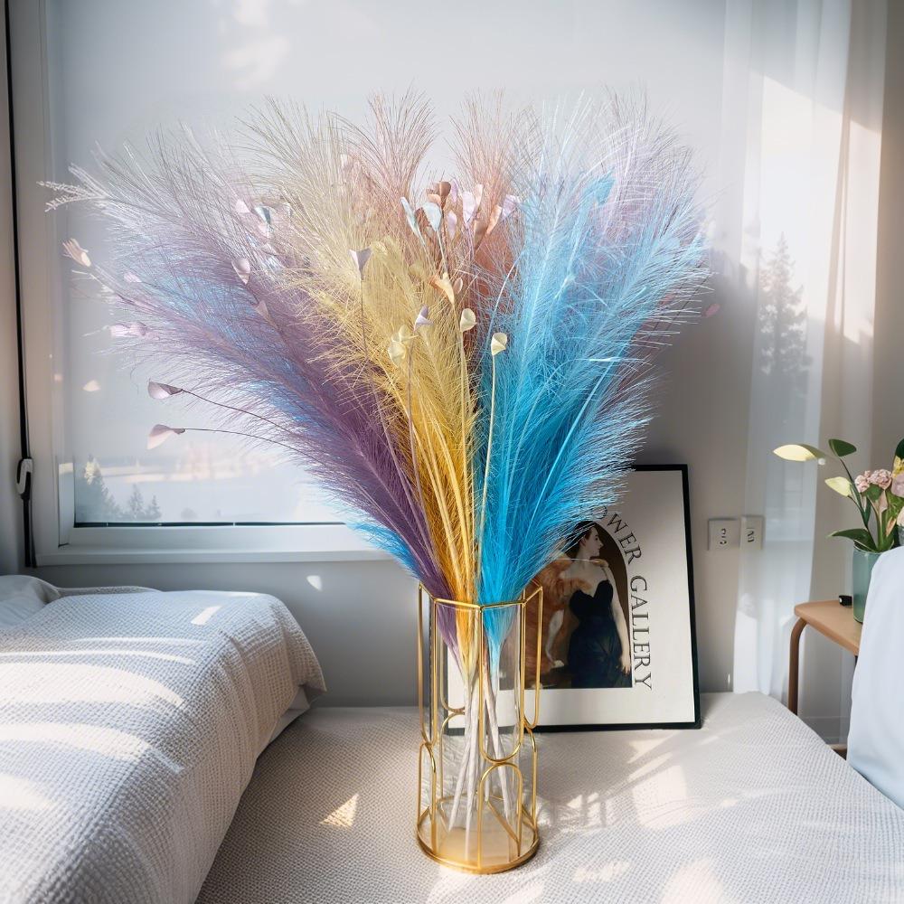 New Solid Color Colorful Peacock Grass Floral Decor Wedding Decorations Simulated Reed Grass Artificial Bouquet Office
