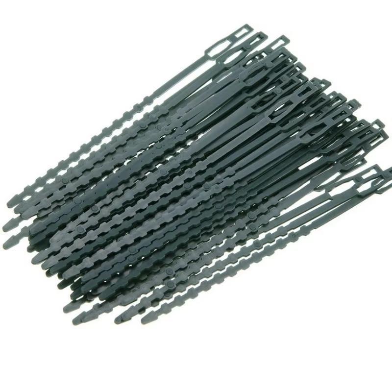 50Pcs Plastic Plant Ties Garden Planting Ties Accessories Tree Climbing Bracket Plant Vines Tomato Stems Adjustable Binding Wire
