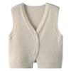 Designer Button Vest Knit V Neck Waistcoat Women Spring Cardigan Sweater Top