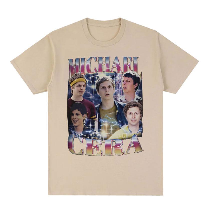2025 Summer Classic Michael Cera Graphic Unisexs Women Casual Fashion Retro Short Sleeve Tshirt 100 Pure Cotton Printed Tshirt
