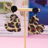 Leopard Print Acrylic Heart Earrings - Chic, Versatile, and Trendy Design