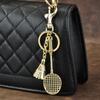 Retro Style Keychain With Featherball Pendant For Bags And Car Decor