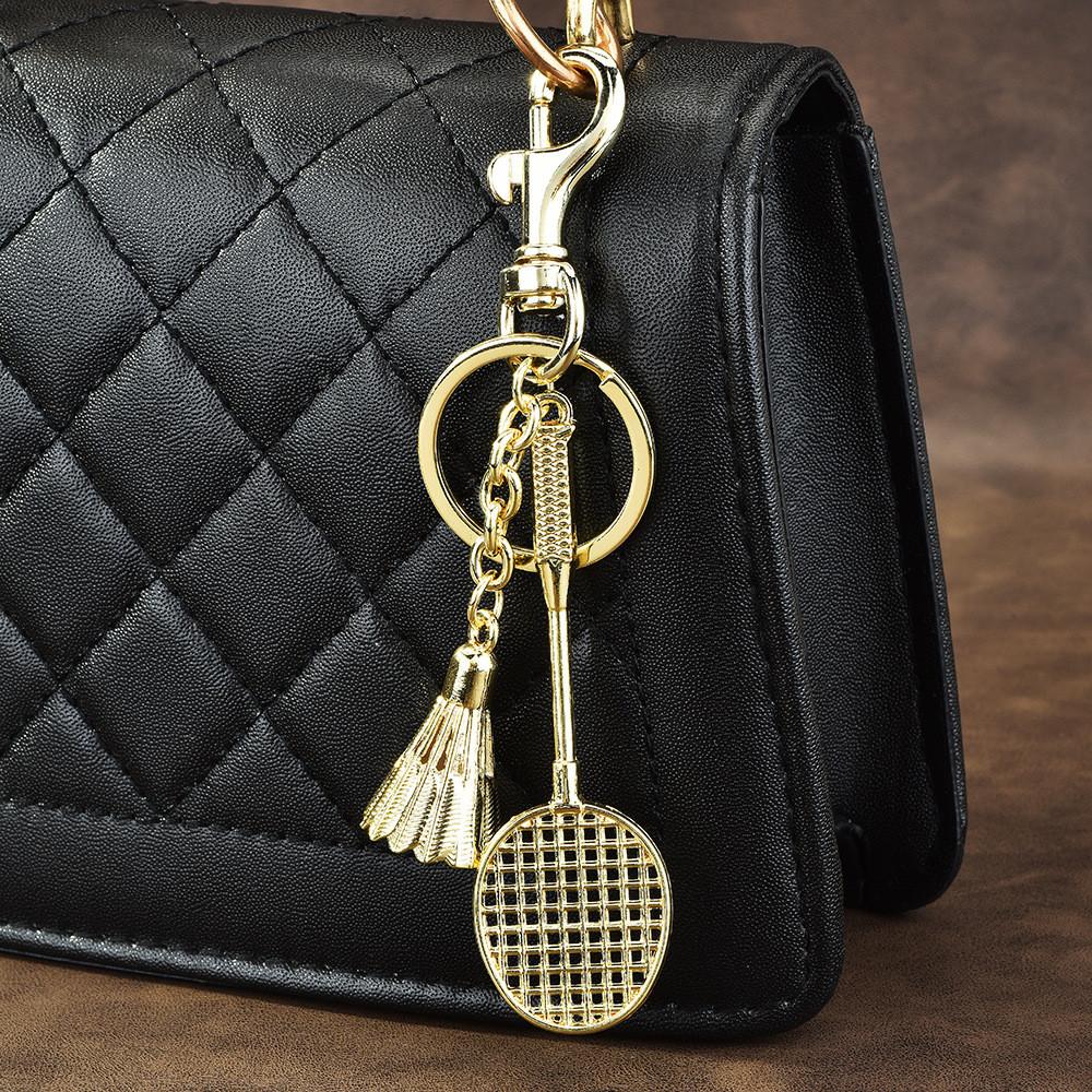 Retro Style Keychain With Featherball Pendant For Bags And Car Decor