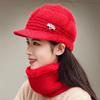 Winter Mom Hat Medium Women's Hat Solid Color Fleece Warm Old Granny Wool Hat Thickened Belt Knitted Along Cap