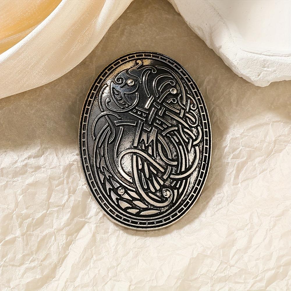 

Wolf Pattern Amulet Pattern Geometric Minimalist Oval Badge Brooch 3*5cm