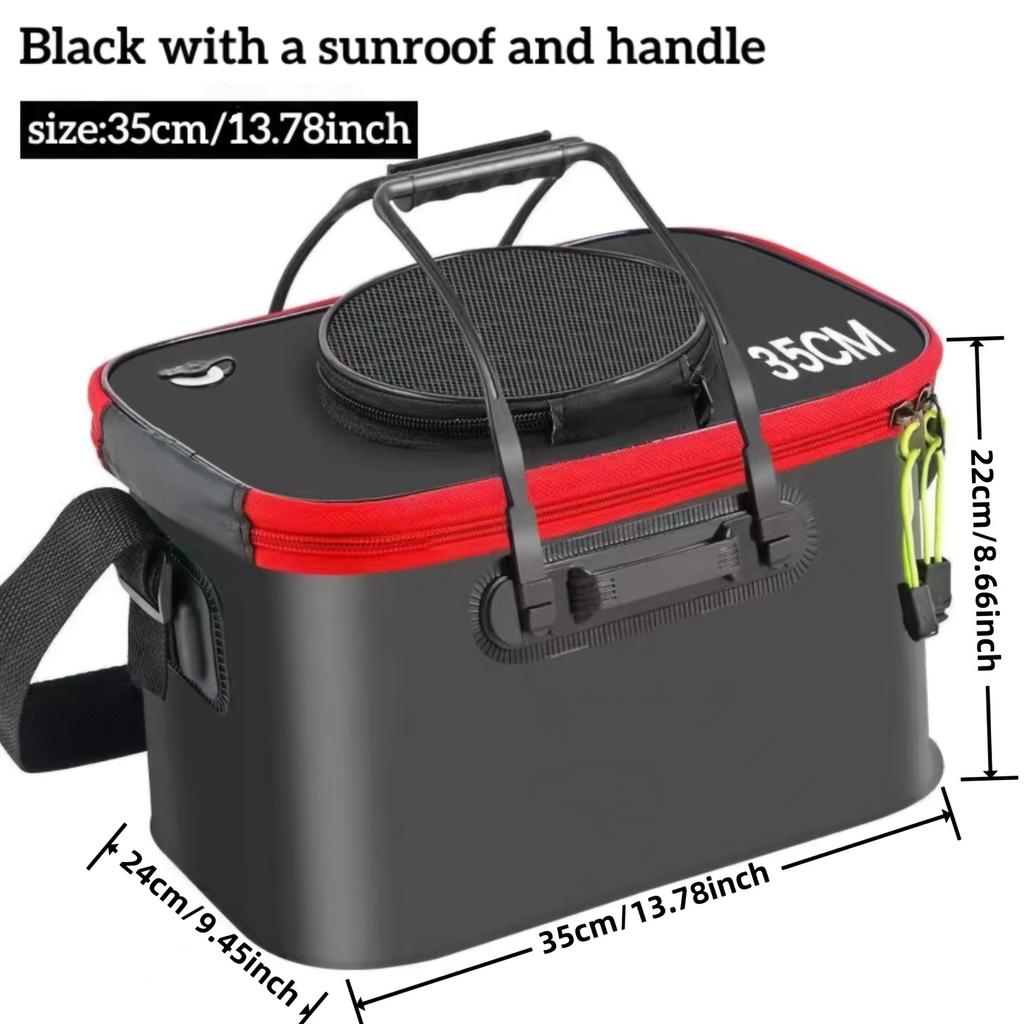 FTK Folding EVA Fishing Bucket, Can Carry Fish Guard Bucket, Multi-purpose, Fishing Bucket, Live Fish Bucket, Fish Box, Fish Bucket