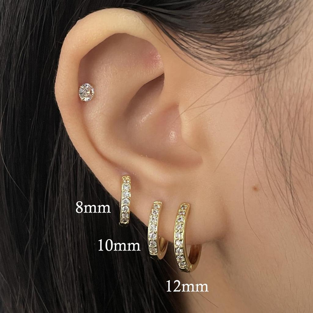 Zircon Hoop Earrings: 925 Silver Needle Fashion Ear Cuffs for Women