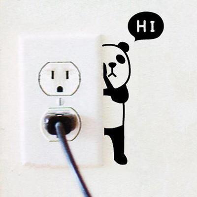 Adesivos de Parede Panda Adesivo Decorativo Decalques Adesivo de Interruptor