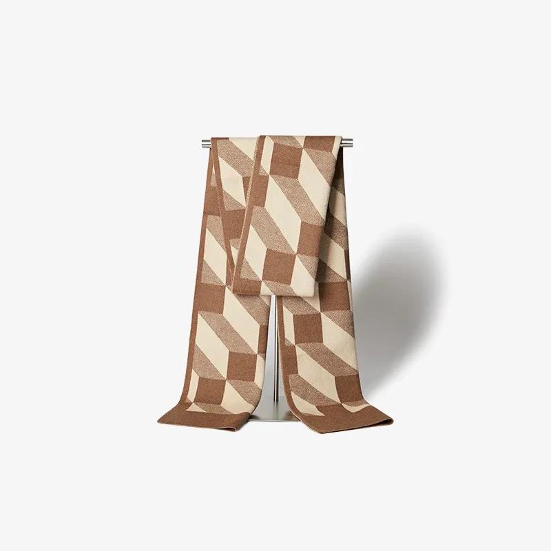 Fashion Design Scarf Imitation Wool Wraps Men Plaid Thick Warm Skin-friendly Business Muffler Male Classic Simple Young Scarves