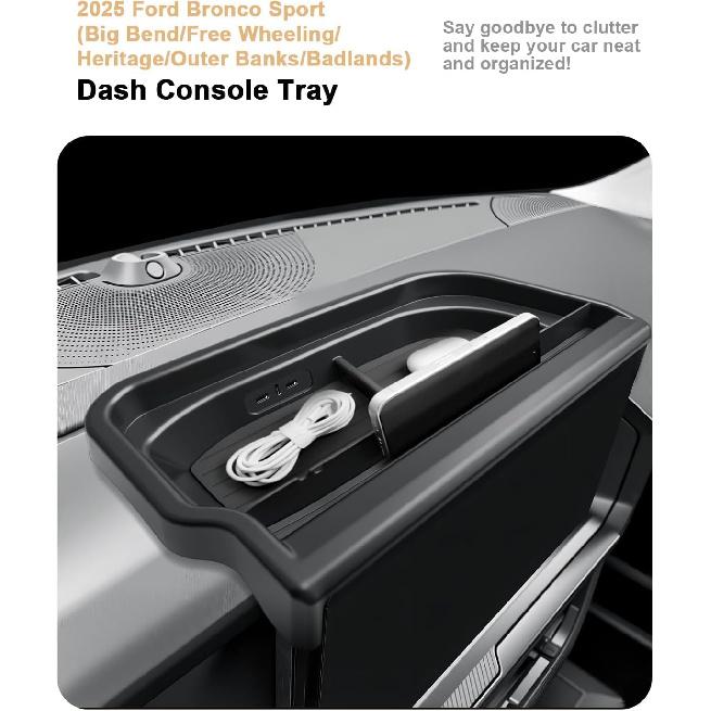 2025 Bronco Sport Dash Console Organizer - Behind Screen Organizer for 2025 Ford Bronco Sport Accessories Dashboard Storage Behind Screen Center