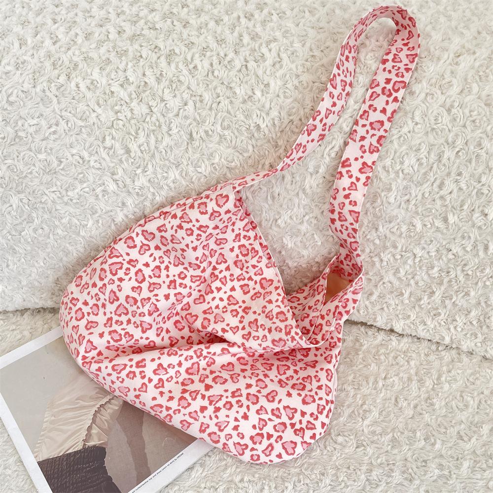 1 Literary and retro leopard print canvas bag women's style large capacity canvas women's bag shoulder messenger bag