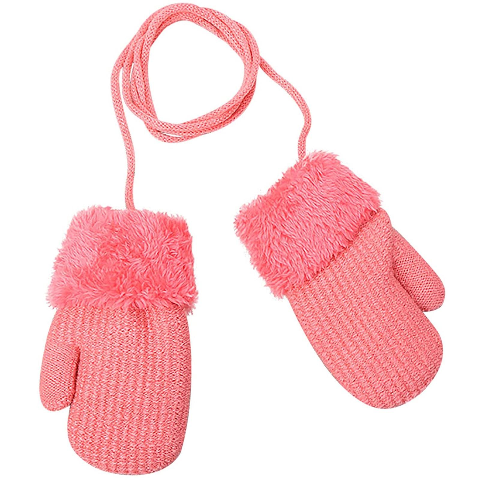 

Зимние вязаные перчатки для маленьких мальчиков и девочек, детские утолщенные теплые перчатки с героями мультфильмов красный