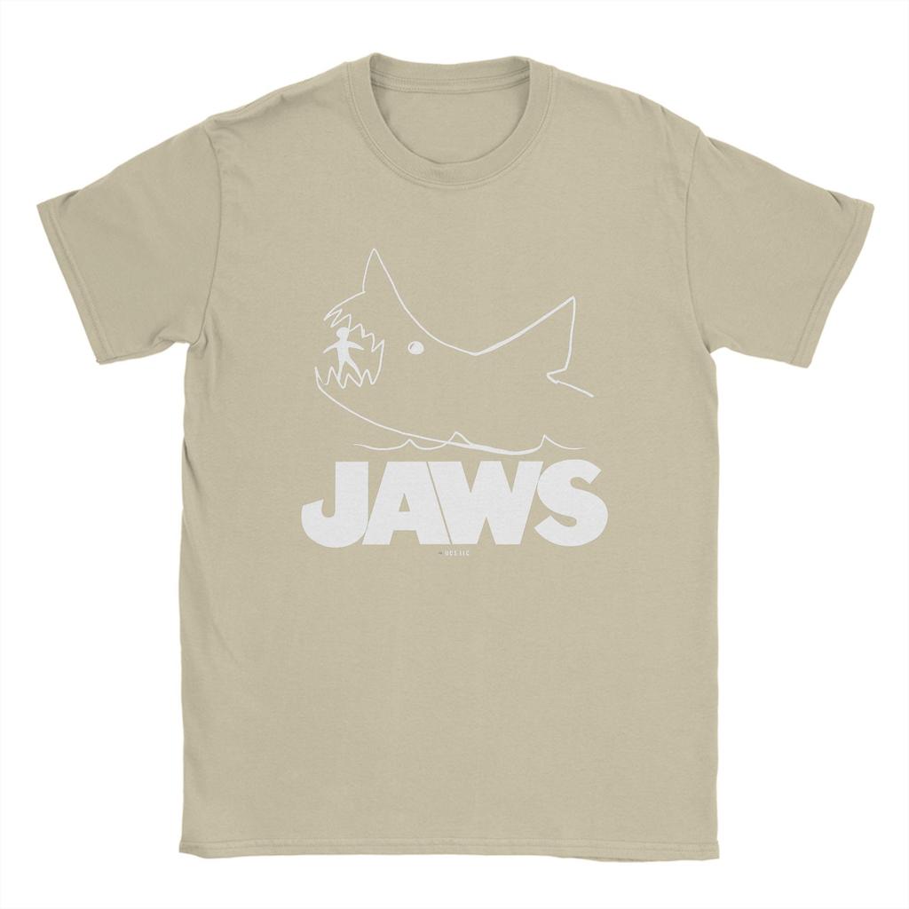 Tričko Jaws film Hip Hopová trička s krátkým rukávem Vintage topy Léto 100% bavlna Kulatý výstřih Plus size 5XL Trička