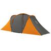 Großes Campingzelt Tunnelzelt mit 2 Schlafzimmern und Wohnbereich, 2000mm Wasserdicht, Tragbar mit Tasche für 4 Personen, Orange
