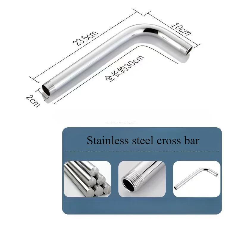 Wall-mounted Stainless Steel Shower Head Extension Arm Rain Extension Tube Shower Seat Basic Bathroom Accessories