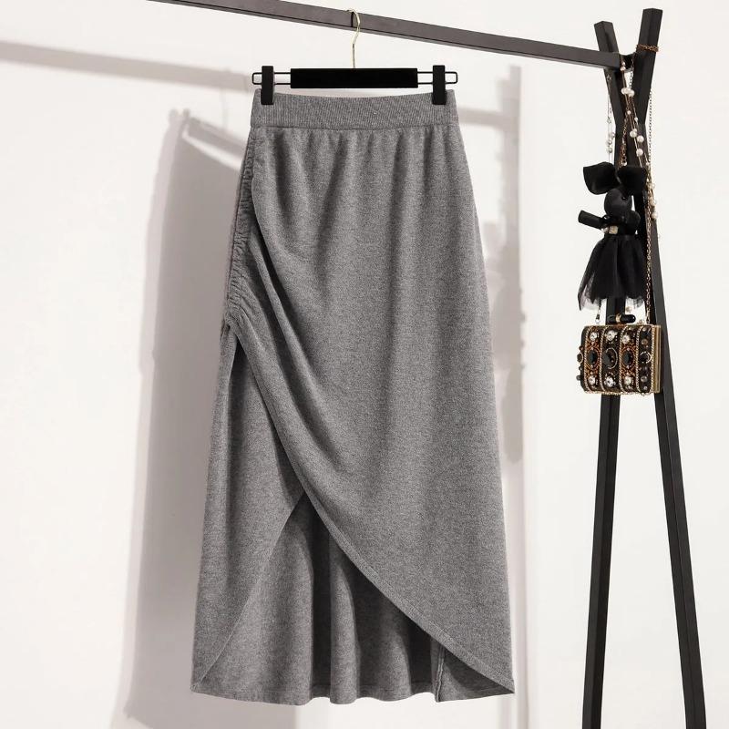 Skirt for Women Casual Versatile Elastic High Waist Long Loose Trousers Stretchy Slim Skirt