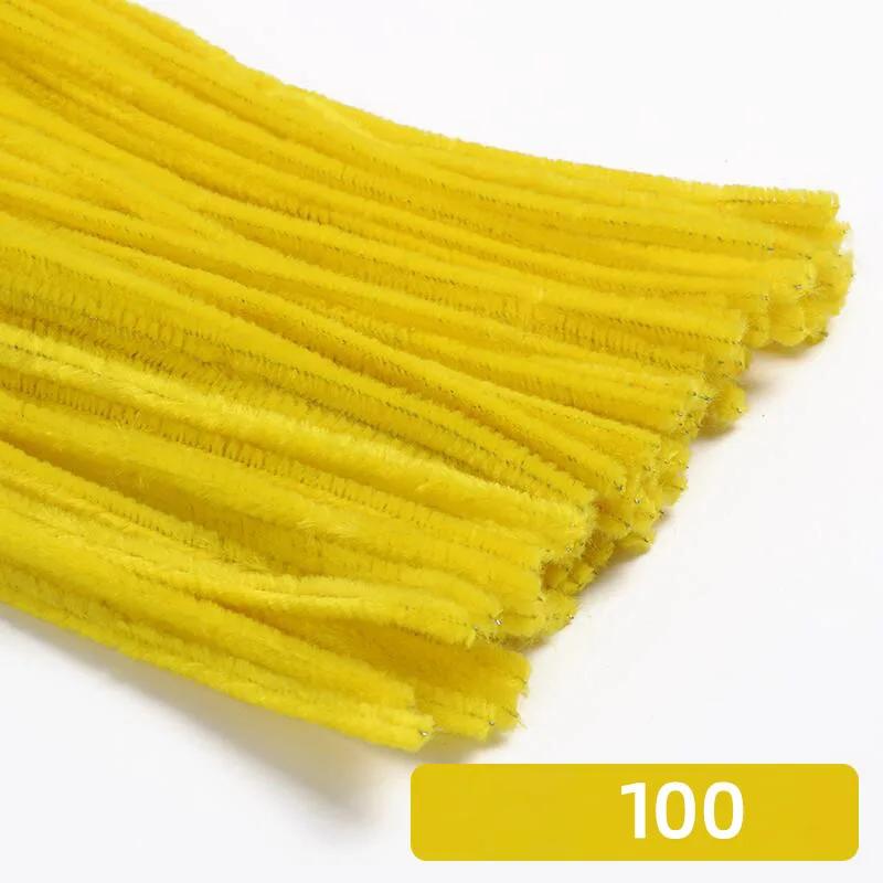 100PCS Colorful Chenille Stem Twisted Rod Wool Root Fluffy Bar Iron Wire DIY Handcraft Twisting Decorations Pipe Cleaners Plush