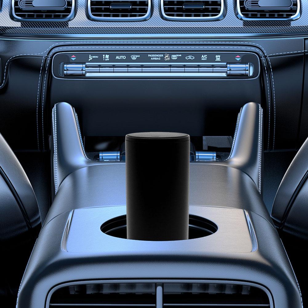 Car Ashtray Portable Ash Tray with Lid & Brush Mini Desktop Trash Can Windproof Aluminum Alloy Auto Ashtray for Outdoor Travel