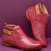 Women's Pointed Toe Leather Pull-on Casual Boots, Low Heel, Warm and Stylish.