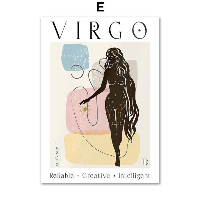 Personalized Zodiac Sign Constellations Astrology Art Canvas Painting Nordic Posters And Prints Wall Pictures Kids Room Decor