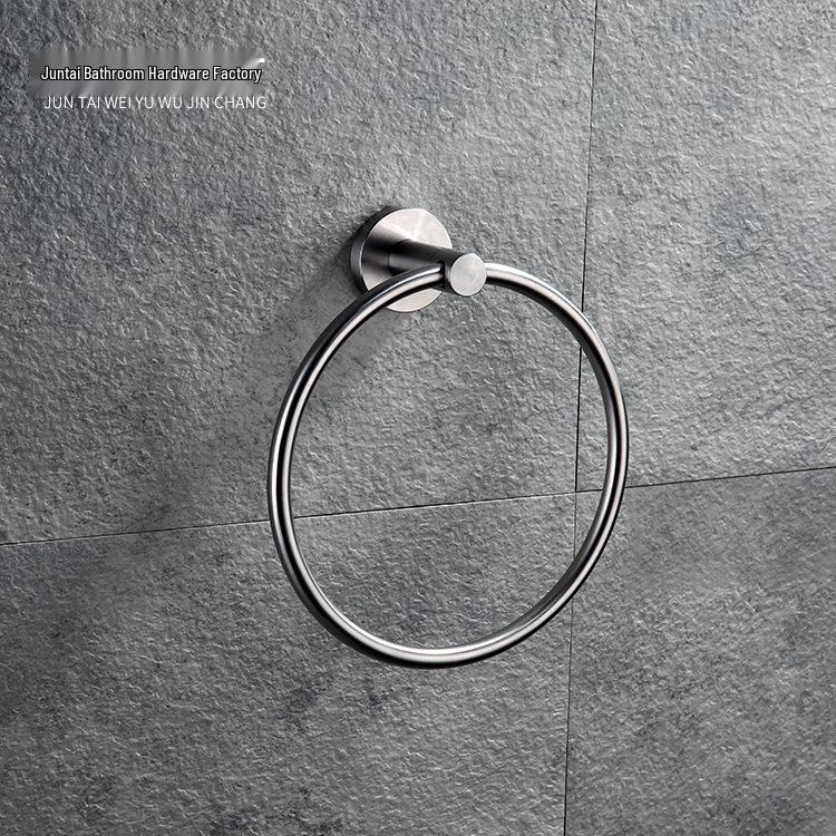 60 Series Model 304 Stainless Steel Wall-Mounted Towel Rack with Mirror Finish & Towel Ring