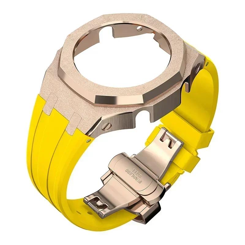 Zestaw modyfikacyjny Gen4 do Casioak GM2100 Metalowa obudowa ze stali nierdzewnej Gumowy pasek Zestaw do modyfikacji Akcesoria Casioak GM-2100 ze śrubami