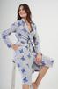 Women's Fleece Robe Tied L Vienetta Warm Comfortable With Butterflies
