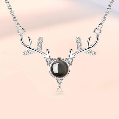 One Deer Has Your Necklace, Little Deer Horn Projection Pendant, Female Clavicle Chain