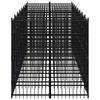 VidaXL Chenil d'extérieur pour chiens Acier 14,75 m², Noir