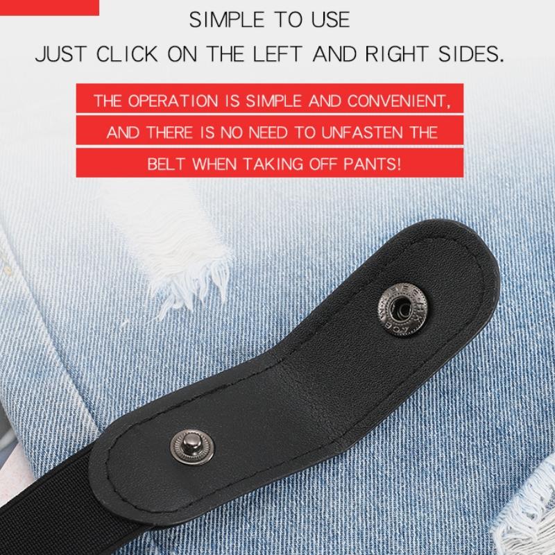 2pcs/set No Buckle Elastic Belt For Women Men Unisex Stretch Belt For Pants Jeans Casual Buckle Free Adjustable Invisible Belt