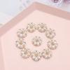 10PCS DIY Craft Flower-shaped Crystal Rhinestone Buttons Pearl Hairpins Pearl Button Headwear Clip