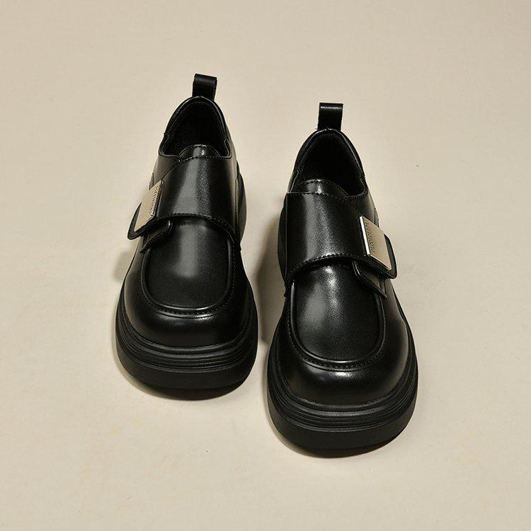 

Leather small leather shoes women s 2025 new autumn and winter British platform versatile casual loafers black Mary Jane single shoes 35