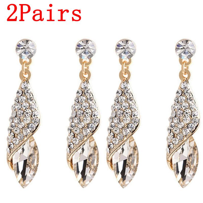 

Модные хрустальные серьги Женские серьги с горным хрусталем в виде капли воды Элегантные украшения для вечеринки Свадебные аксессуары для вечернего платья Сверкающие серьги-подвески для нее One Size