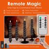 Set of 1 Pumpkin Halloween Flameless Taper Candle with Remote Flickering LED Candlestick Battery Powered for Seasonal Home Party