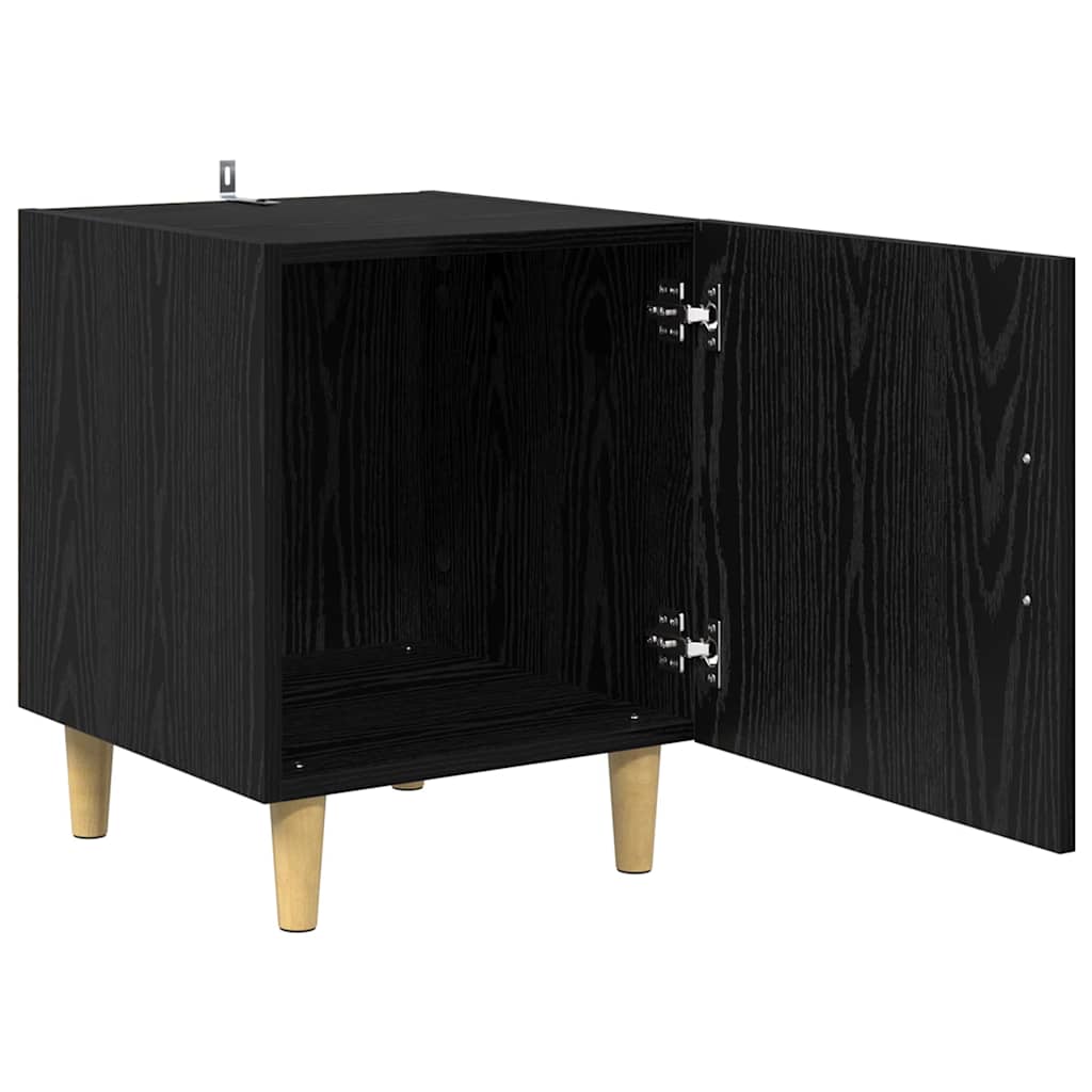 Nightstand Black Oak Effect 40 x 40 x 50 cm Wood Based Material