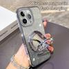 KEYSION Luxury Glitter Jewelled Magnetic Phone Case for iPhone 13 14 Pro Max Makeup Mirror Ring Stand Shockproof Back Cover
