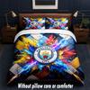 Set Biancheria da Letto Manchester City Design 1 Copripiumino + 2 Federe Morbido Traspirante Biancheria da Letto per la Casa