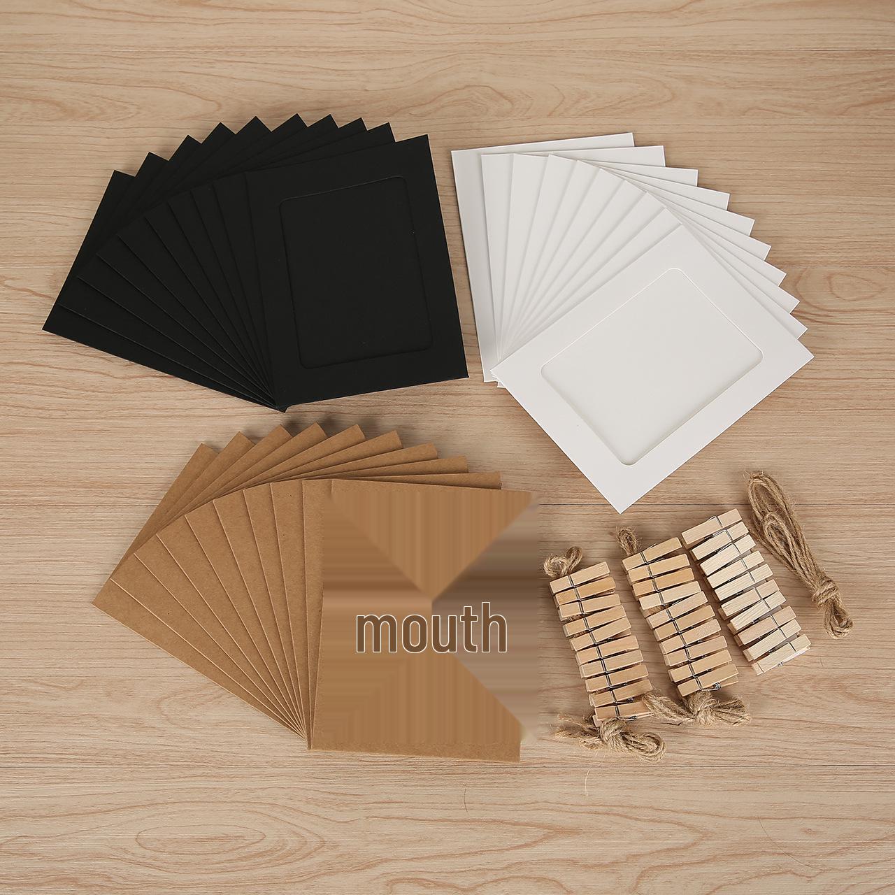 

Набор крафтовых фоторамок 6 дюймов: 30 Красочных рамок с джутовой веревкой и деревянными прищепками для креативных настенных экспозиций. 11.5x15.5cm (6-inch, Three Colors, 30-piece Set)